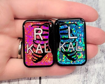 Ribs Xray Markers - Rad Tech Gift - Chest XRay Markers - Fun X-Ray Markers - X-ray Markers with Initials - Glitter X-Ray Markers