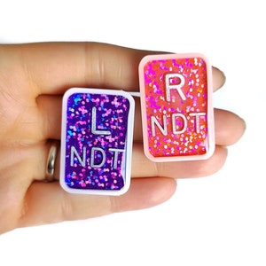 One Set White Border X-ray Markers - Radiographic Markers - Glitter X-Ray Markers - Rad Tech Markers - Radiology X-Ray Markers with Initials