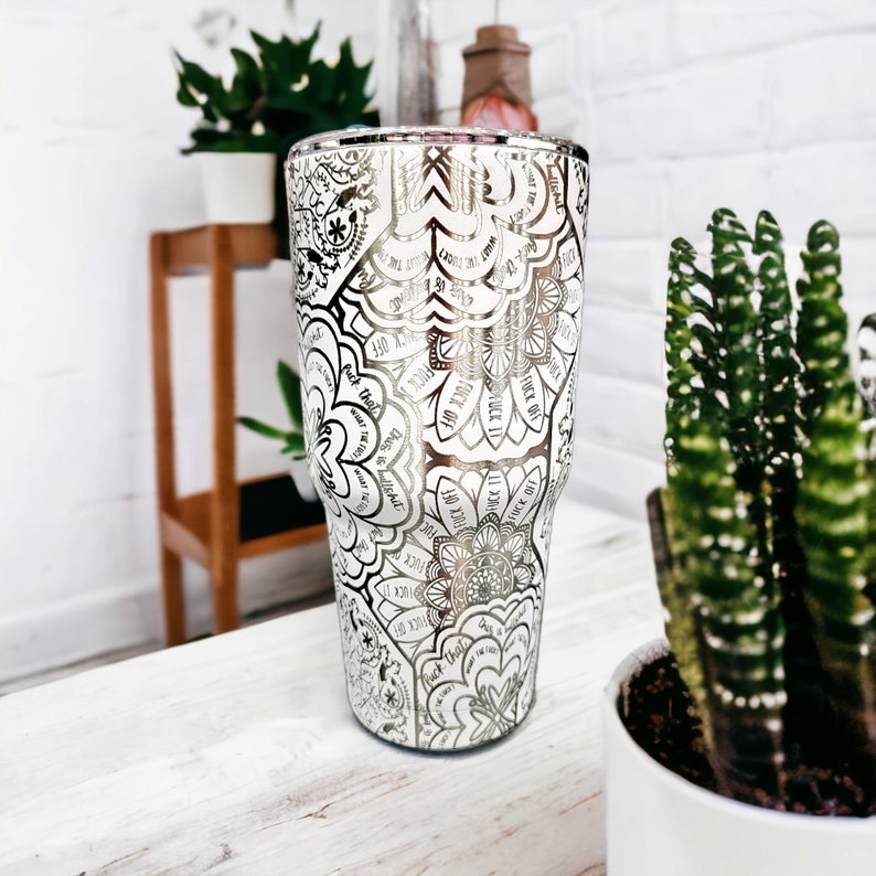 Hidden Swear Word Tumbler - Swear Word Mandala Tumbler - Funny Tumbler, Best Friend Gift, Funny Christmas Gift, Funny Birthday Gift image 3