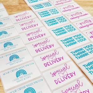 Colored Direct Thermal Label - 500 Blank Thermal Labels - 2.25 x 1.25 Thermal Label - Packaging Sticker - Thank You Sticker - Small Business