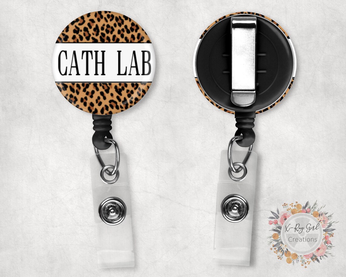 Cath Lab Tech Badge Reel Cheetah Retractable Badge Reel Etsy