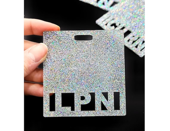 acrylic lvn id badge holder horizontal