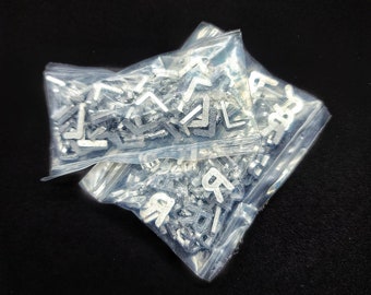 Bulk Order Lead Letters R and L - Letters for X-ray Markers - Unmounted Flat Face Lead Letters - 3/8" lead letters - Sold in Packs of 100