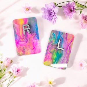 Rainbow Paint Pour X-Ray Marker Set with Initials - Rainbow Xray Markers - Student Xray Markers, Radiology Marker Set, Glitter Xray Markers