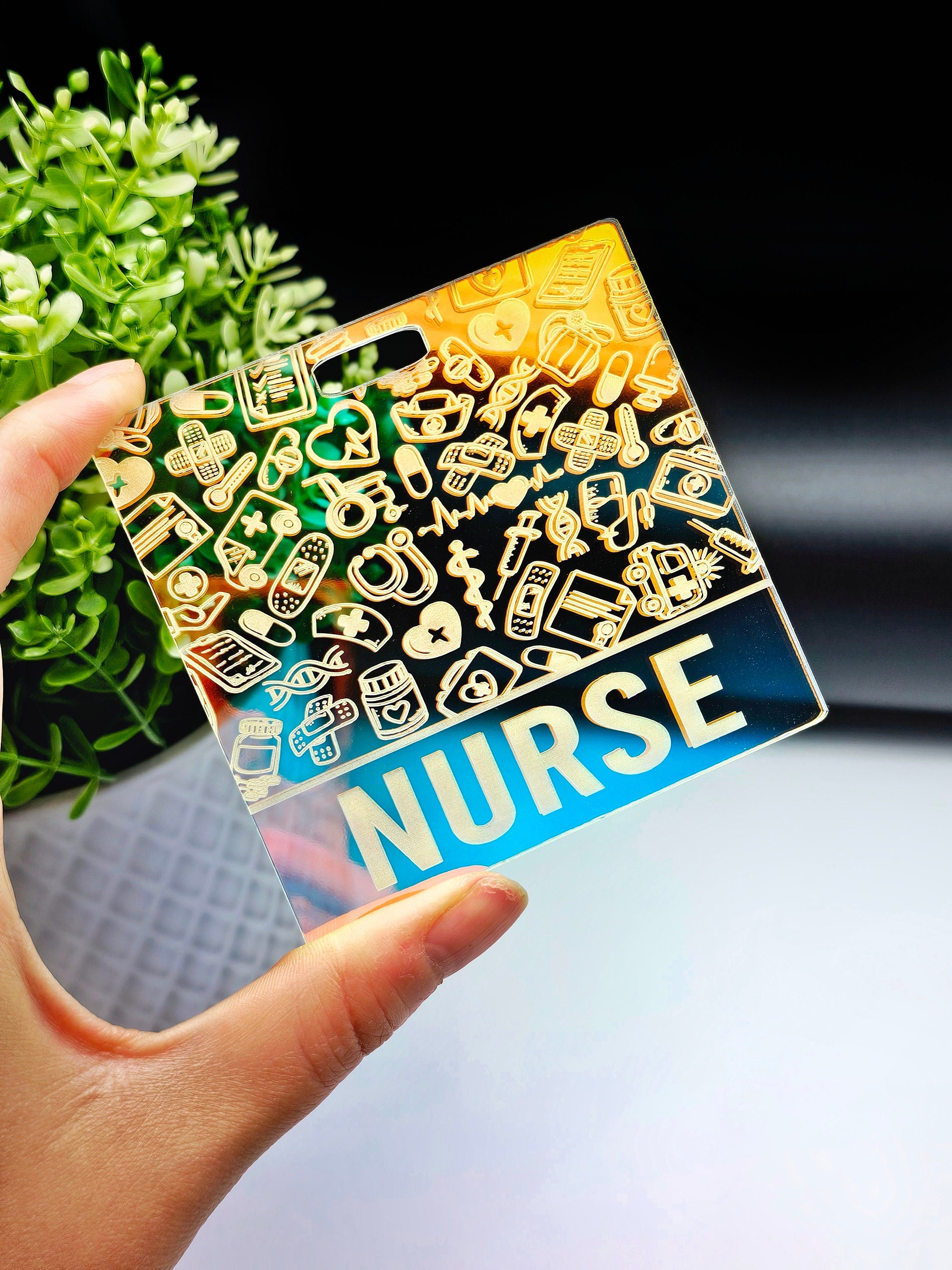 Nurse Badge Buddy - Custom Badge - Iridescent Badge - CNA Badge - LPN Badge - Healthcare Badge - Medical Badge - Gift for Nurse - RN Badge