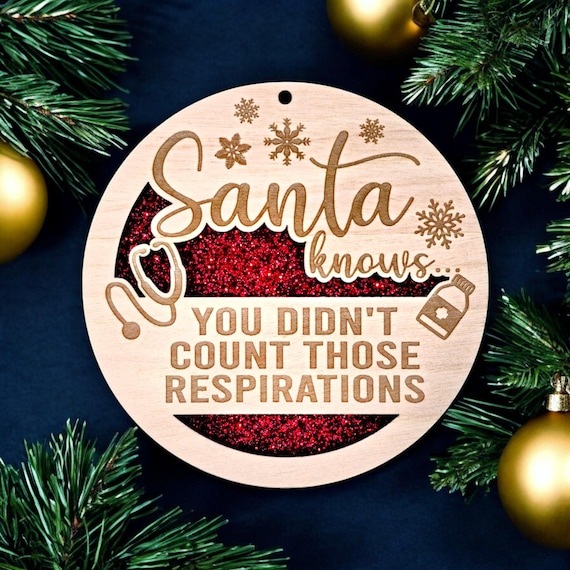 Funny Nurse Christmas Gift - Nurse Christmas Ornament - Healthcare Ornament - Santa Knows Ornament - CNA Ornament - LPN Ornament - LVN