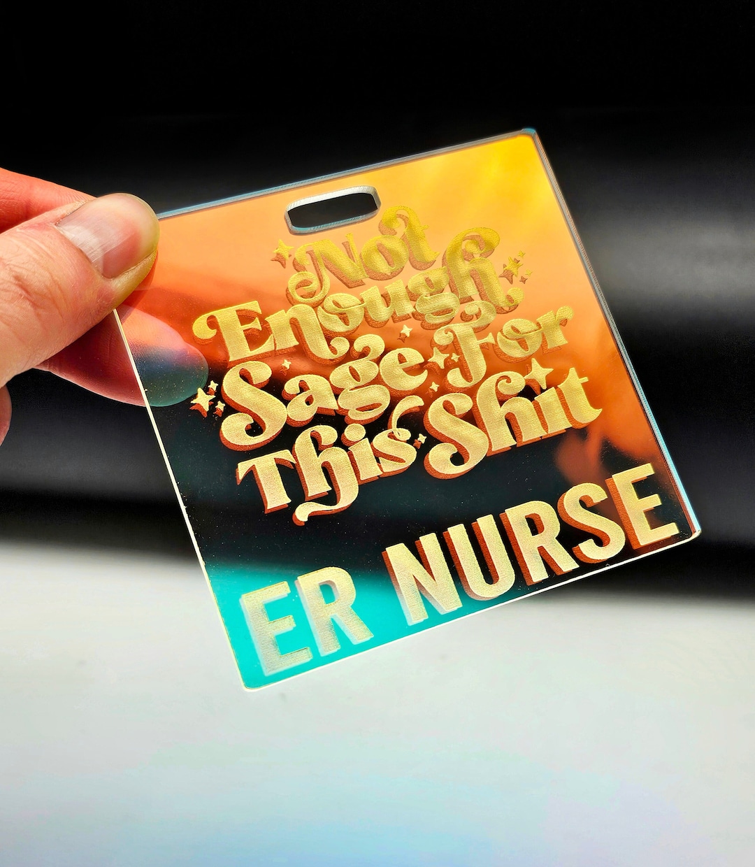 Funny Badge Buddy ER Nurse Badge Nurse Badge Iridescent Badge Funny
