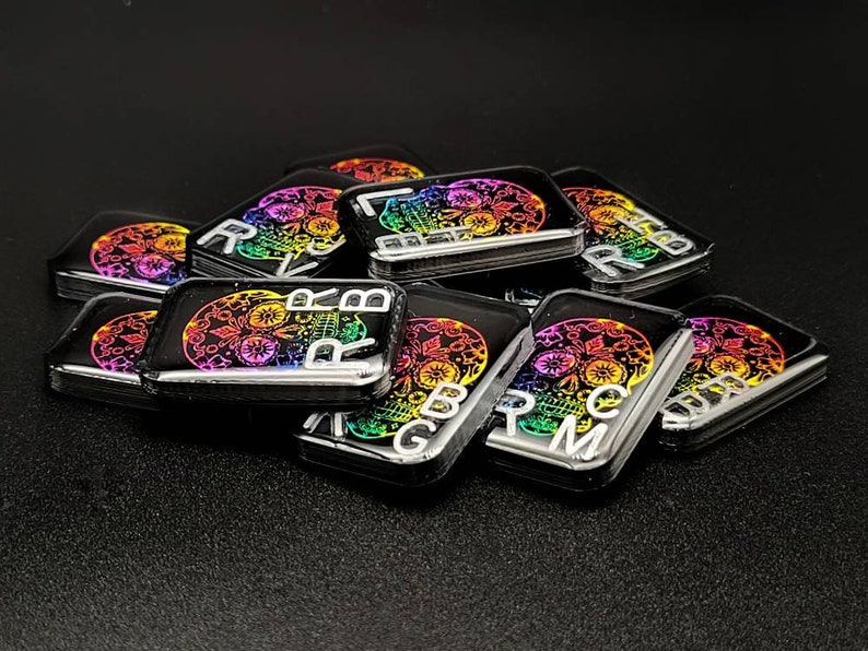 Rainbow Sugar Skull X-Ray Markers Colorful Xray Markers with Initials Rainbow X-Ray Marker Radiology Markers Rad Tech Gift image 2