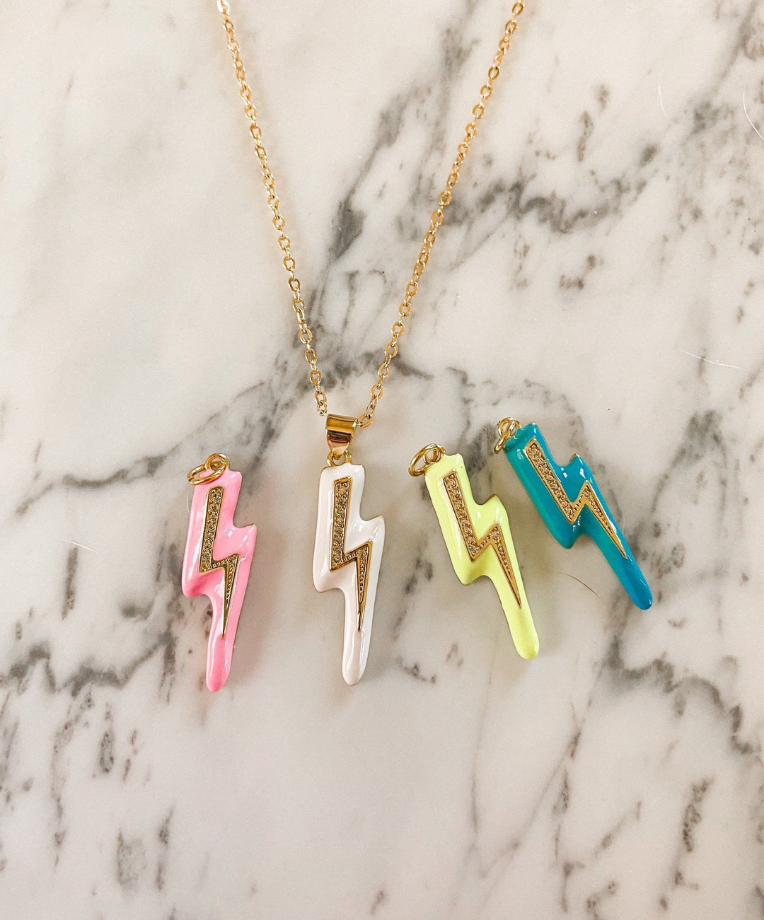 Preppy Lightning Bolt Necklace