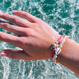 Smiley Cowrie Waterproof Adjustable Wax Thread Bracelet