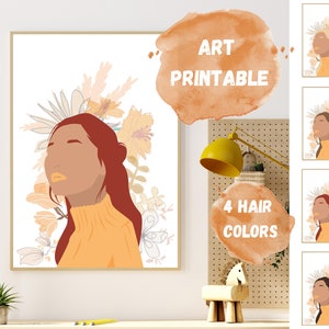 set of 4 - Wildflower Woman- art print