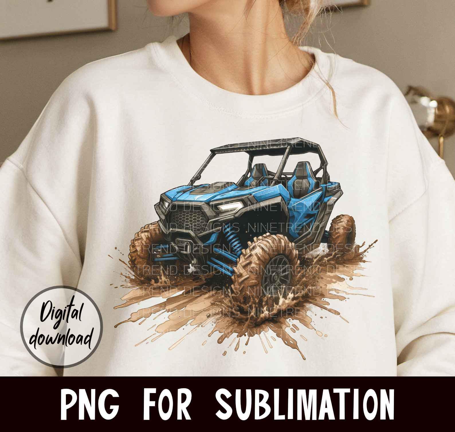 Watercolor Blue UTV Clipart PNG: RZR Mud Splash Design (digital ...