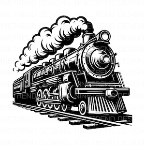 Train Vintage Silhouette SVG, Train cut files, Train Locomotive Clipart, Silhouette SVG, file for cricut, cut file svg dfx, Instant Download