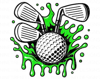 Golf Splash PNG: Sublimation Design for T-shirts (Digital Download)