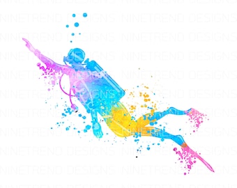 Aquarelduiker PNG: sublimatieontwerpen (digitale download)