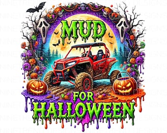 Halloween UTV PNG: Mud RZR Clipart, Spooky Summer Design (Digital Download)