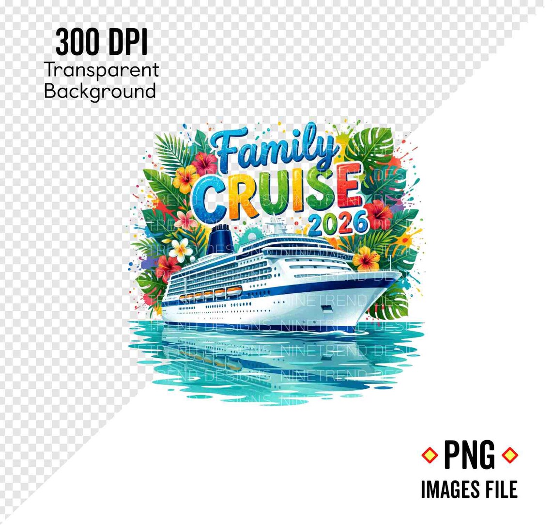 Family Cruise 2026 PNG, Tropical Vacation Sublimation, Summer Trip ...
