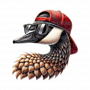 Canada goose Red cap PNG, Goose Sublimation PNG, Canada goose Shirt Png, Watercolor Goose Png, Instant download, Commercial Use