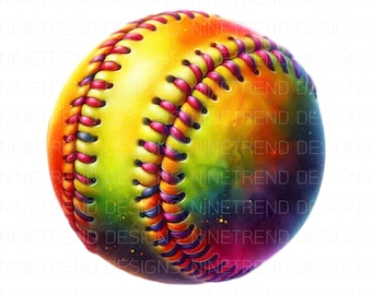 Watercolor Softball Clipart: Sublimation PNG (Digital Download)