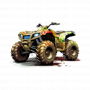 Camouflage Four Wheeler PNG, ATV Offroad Sublimation Designs Downloads, Instant Download Sublimation Graphics PNG