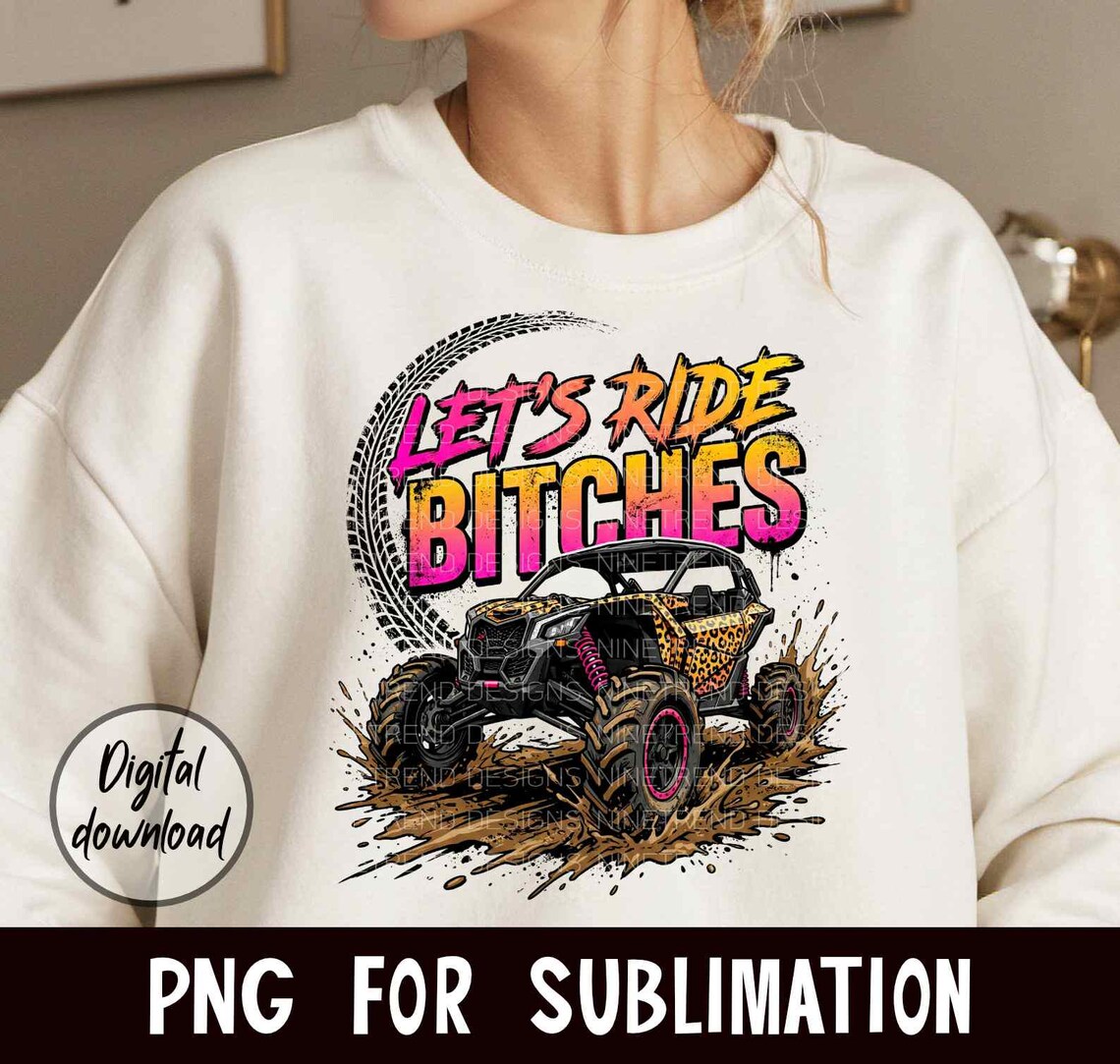 Let's Ride RZR UTV Png, Off-road Side by Side Sublimation, Muddy ...
