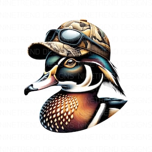 Watercolor Wood Duck Camo Hat PNG, Wood Duck Sublimation Png, Duck Hunter Sublimation, Duck Hunting Sublimation PNG, Commercial Use
