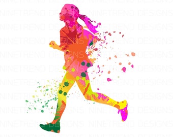 Runner-silhouet, png-bestand: vrouw loopt sublimatieontwerp (digitale download)