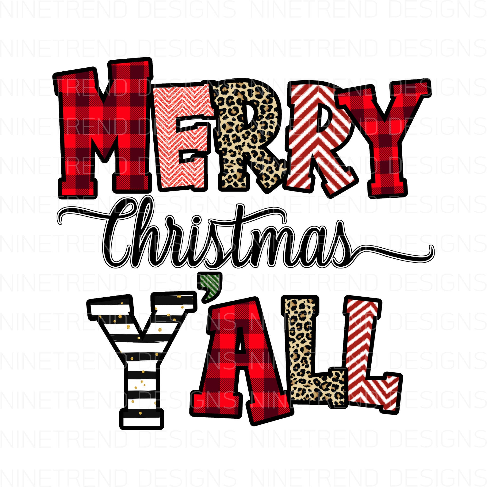 Merry Christmas Y’all Leopard Buffalo Plaid Png Christmas – Etsy