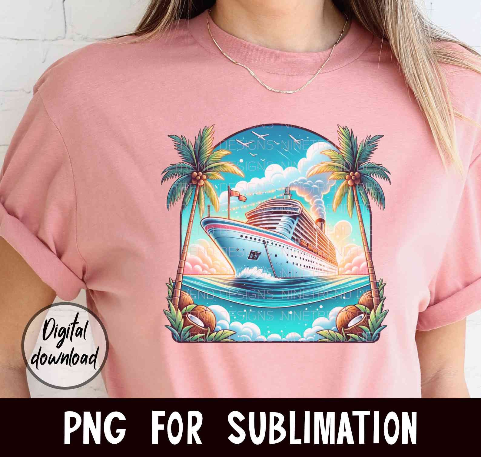 Cruise Ship Watercolor PNG: Vacation Shirt Design (digital Download) - Etsy