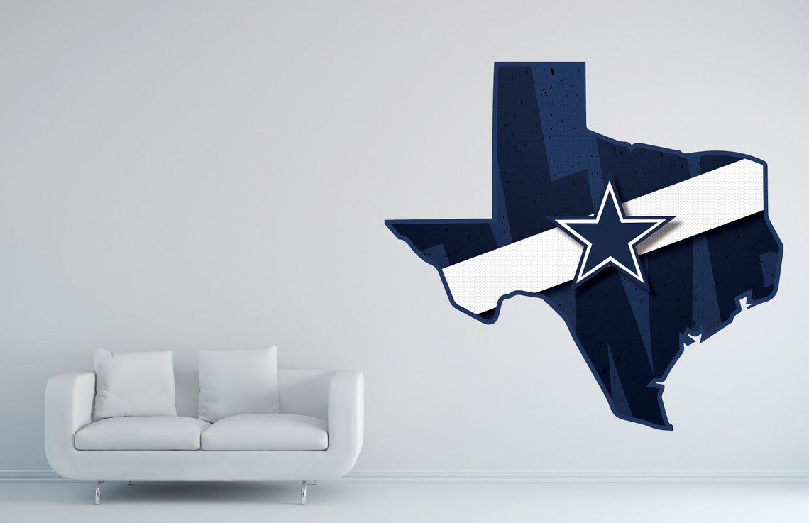 Dallas Cowboys Logo State Wall Decal Decor Camera da letto Etsy