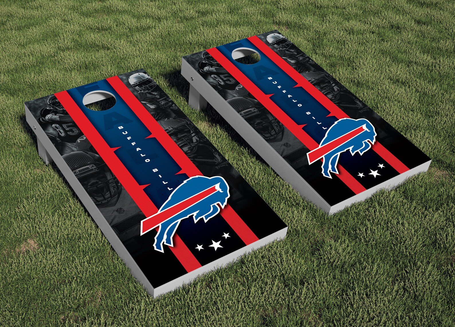 Buffalo Bills NFL Cornhole Wrap Stripes Jugadores Pared Etsy