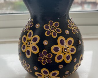 Jarrón de bulbo pintado a mano