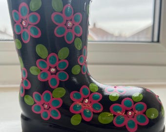 Jardinera Wellington con diseño floral