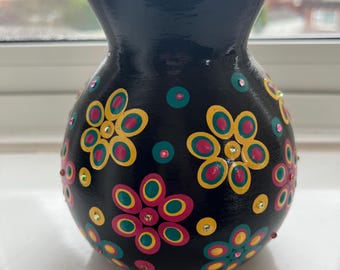 Jarrón de bulbo pintado a mano