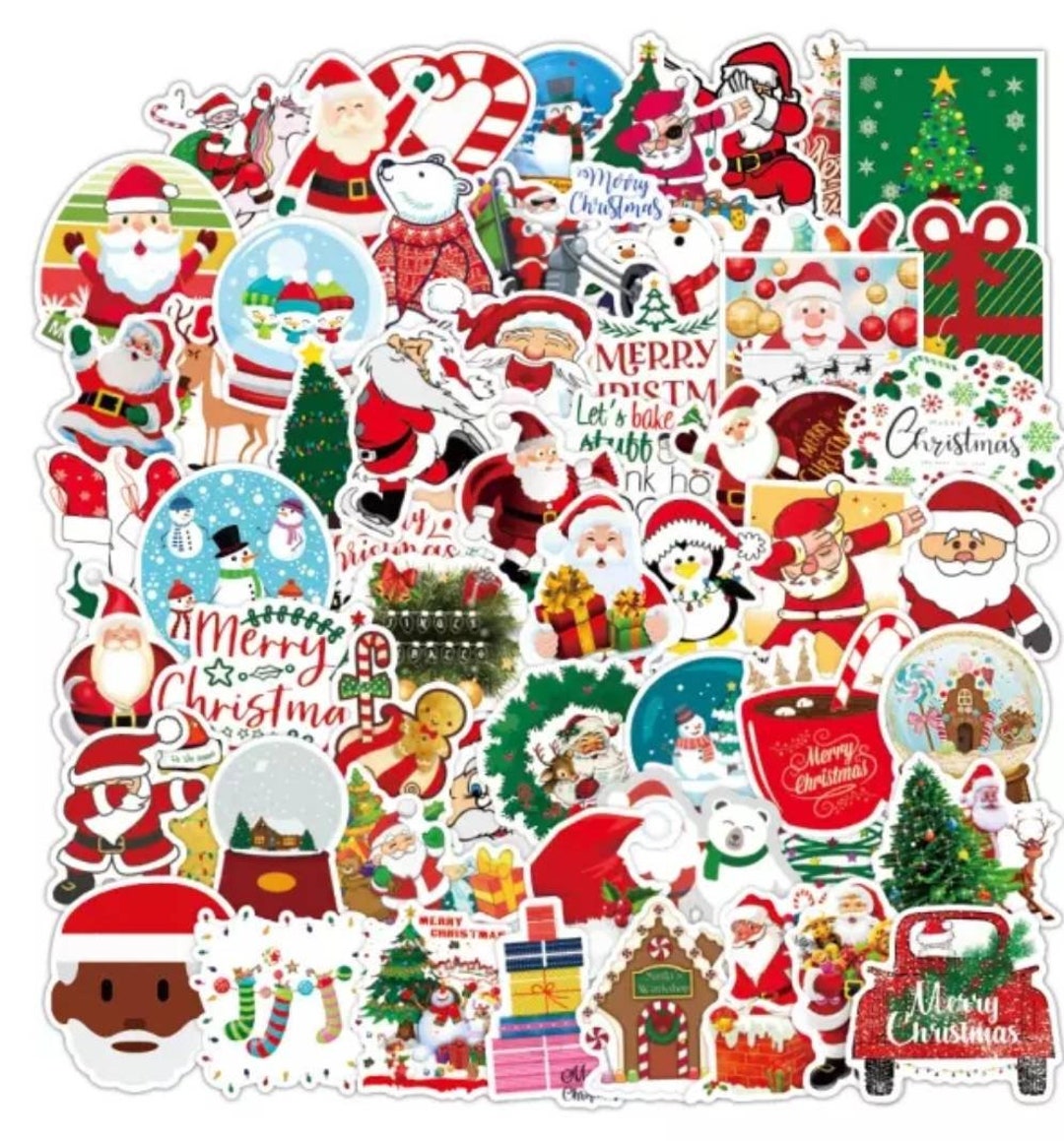 100 Piece Vinyl Christmas Sticker Bundle. - Etsy