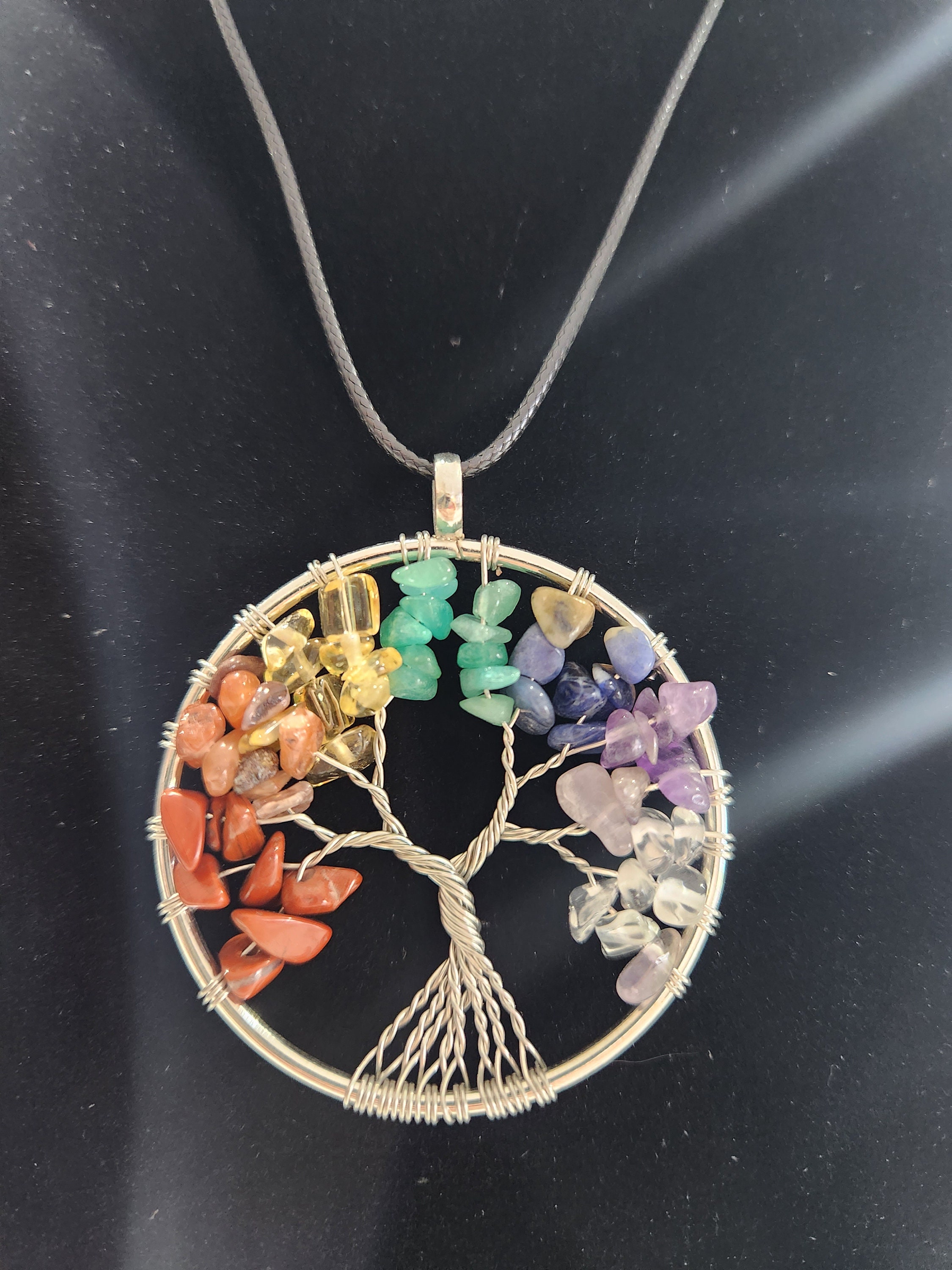 7 Chakra Tree of Life Wire Wrapped Pendant - Etsy