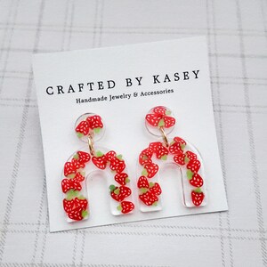Strawberry Resin Earrings: Trendy Fruit Dangles, Gold Plated