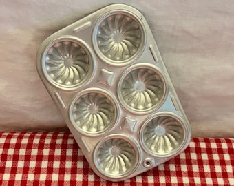 Miniature Toy Muffin Tin • 6 Cup Tiny Fluted Aluminum Baking Pan • Farmhouse Kitchen Decor • Sold Separately