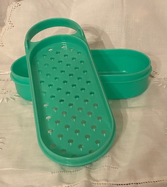 Vintage Tupperware Green 2 Piece Cheese Grater Container