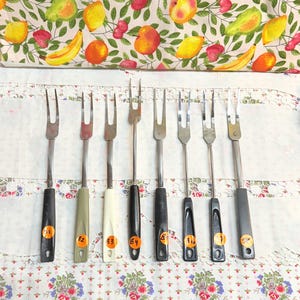 MCM  Stainless Bakelite/Plastic Meat Forks •  EKCO, AMES, Japan  60’s-80’s Kitchen Barbecue Utensils • Your Choice- Pick One