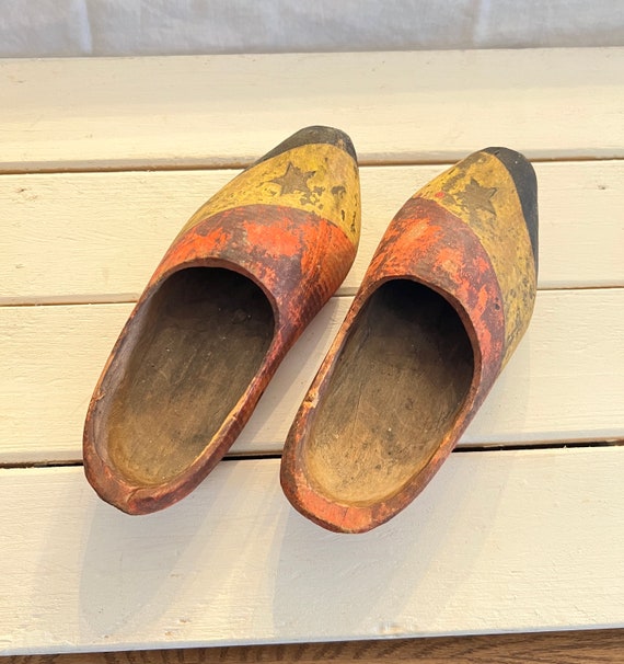 Vintage Shabby Weathered Dutch Clogs Klompen Prim… - image 2