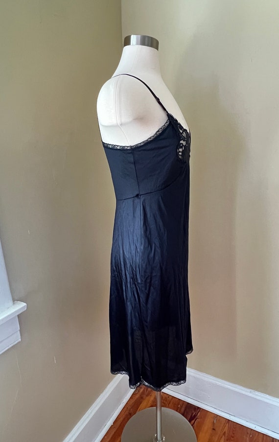 Vintage Black Lacy Nylon Full Slip S 36 - J C Pen… - image 10