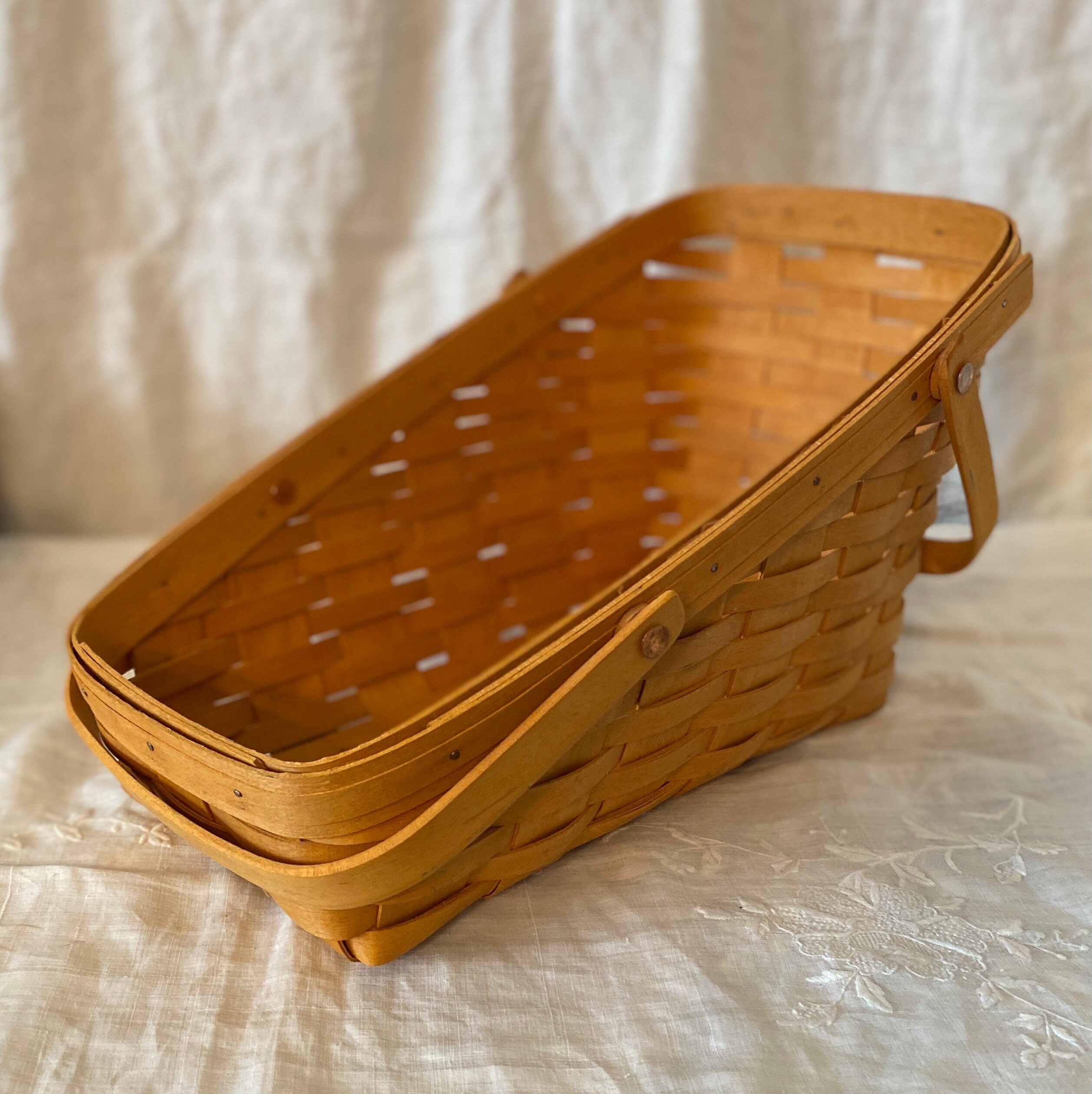 Longaberger Large Vegetable/Sleigh Basket Double Handled Etsy