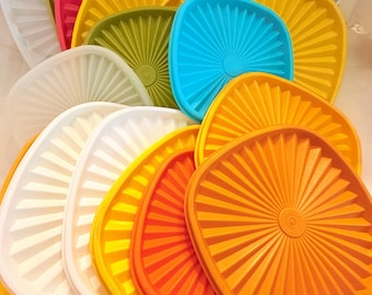 You Pick- Vintage Tupperware Servalier Square Lids, Various Sizes & Colors