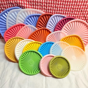 Pick One- Vintage Tupperware Servalier Starburst Lids Various Sizes and Colors- Check Container No.- Sold Separately- New 812s added!