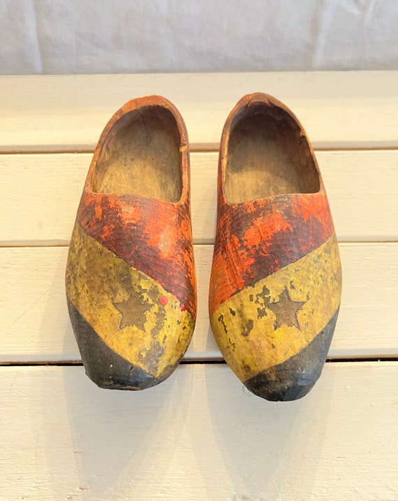 Vintage Shabby Weathered Dutch Clogs Klompen Prim… - image 8