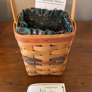 Vintage Longaberger Basket: Shades of Autumn, Green Liner imagem 1