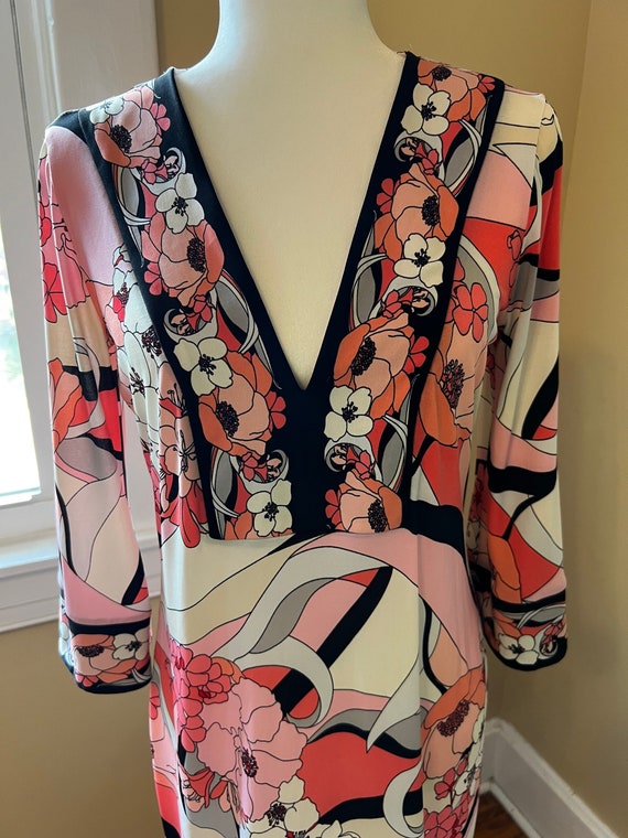strapless open back dress St. Tropez Tropical Print Embellished Fit-And-Flare Dress - Pink Multi
