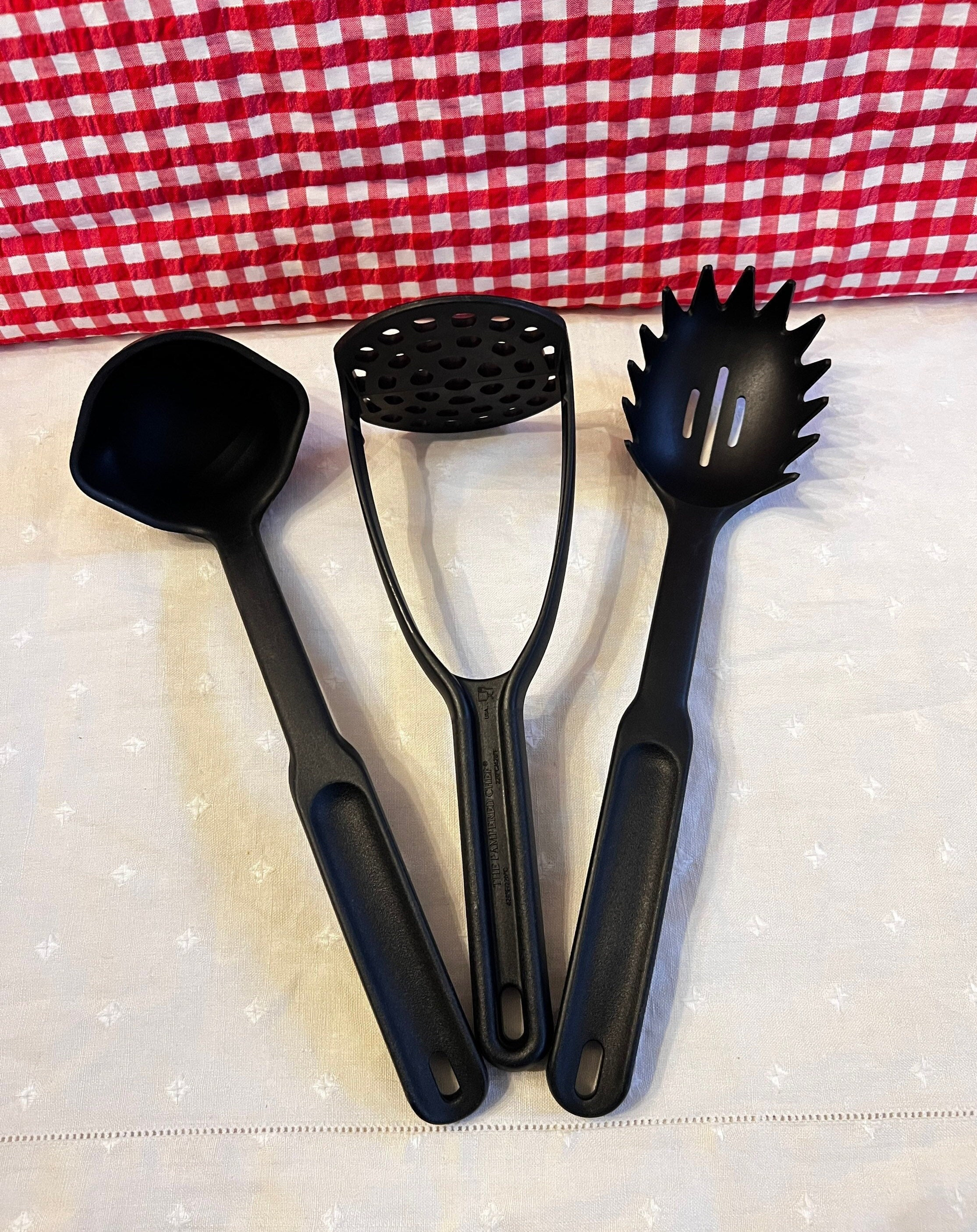 Pampered Chef Mini Serving Spatula Stainless Steel Black Handle