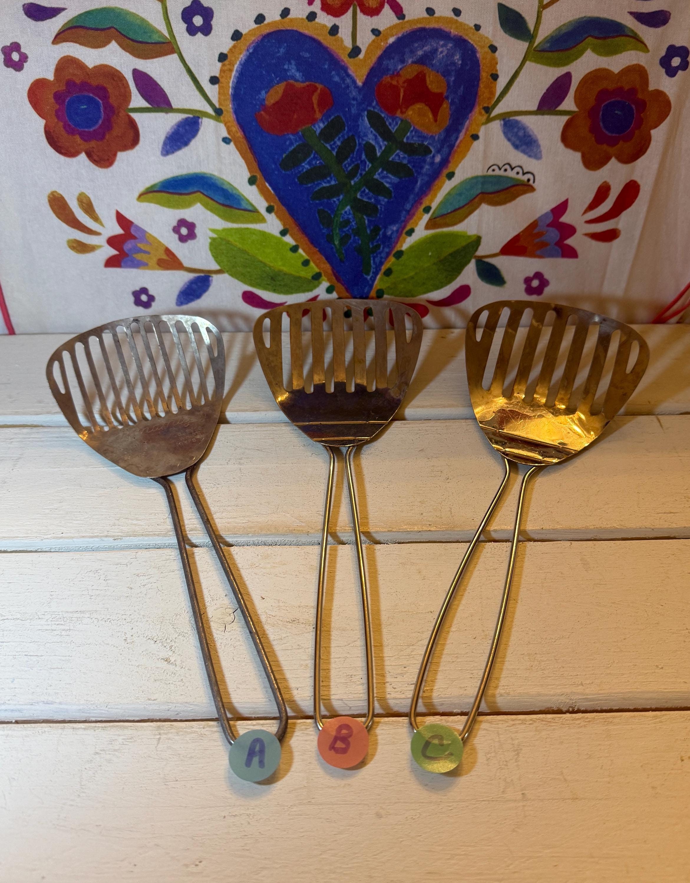 Vintage Ekco/A & J Kitchamajig Metal Strainer Spoon or Wire Fry Daddies Made in Hong Kong • You Choose Vintage Ekco/A & J Kitchamajig Metal Strainer Spoon or Wire Fry Daddies Made in Hong Kong • You Choose